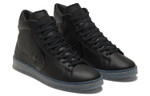 Converse Cons Pro Leather High "Black Ice Black Clear" synthetic leather non-slip wear-resistant high-top sneakers for men and women the same black