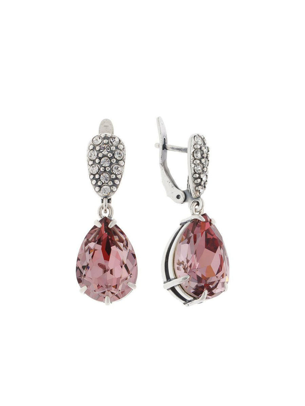 "Лотари" серьги в серебряном покрытии из коллекции "Romantic Delux" от Jenavi с английским замком