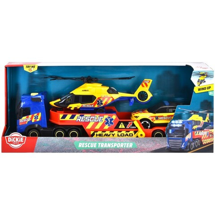 Dickie SOS - Спасательный транспортер 40 см с прицепом + вертолет + машина 3717005 / артикул   3717005  / GTIN 4006333085031