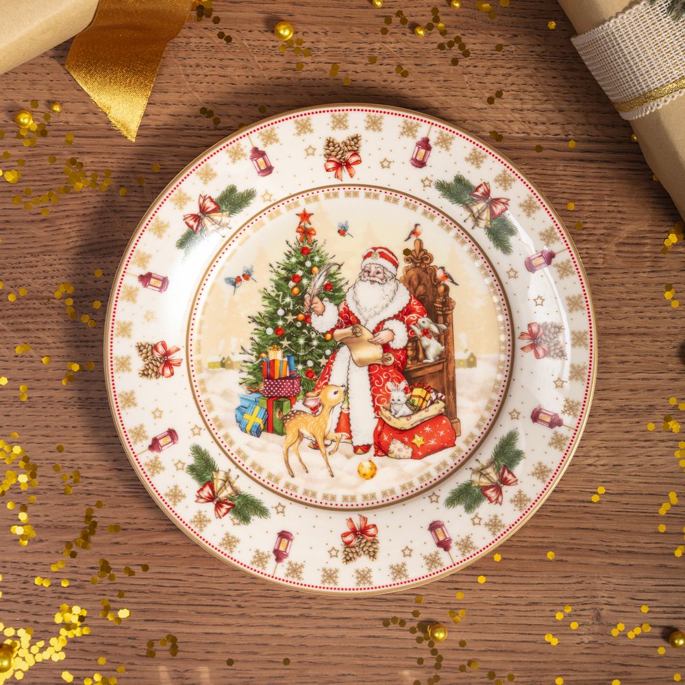 ТАРЕЛКА ОБЕДЕННАЯ LEFARD "ДЕД МОРОЗ" 27 СМ (КОР=18ШТ.)