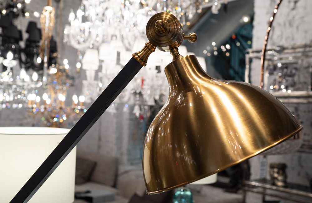 Торшер KM603F brass/black