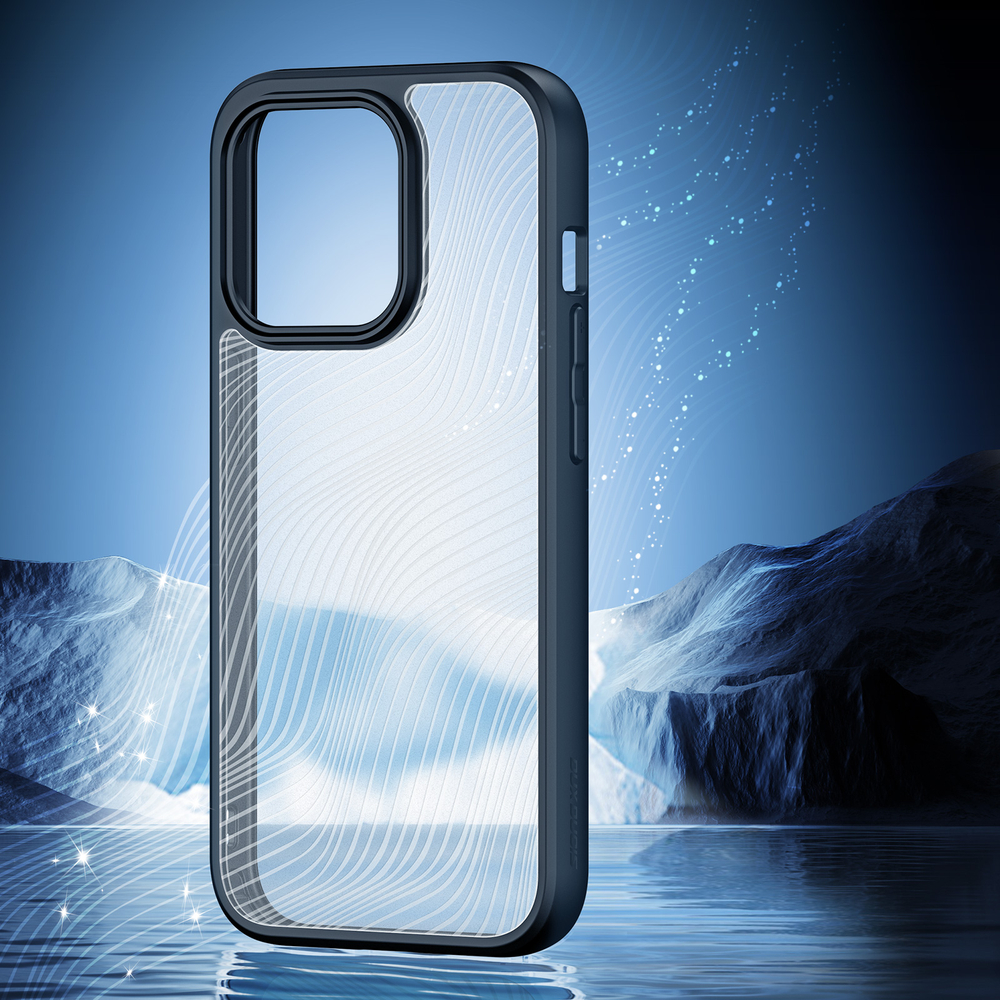 Защитный чехол для iPhone 15 Pro, прозрачный матовый с мягкими черными рамками, Dux Ducis, серия Aimo Series Case