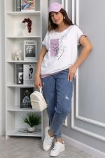 Блуза Чарли (бело-сиреневая) Б13802-20М LT Collection