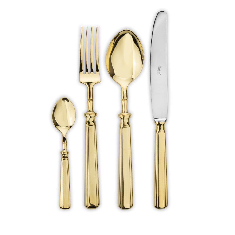 Набор столовых приборов на 6 персон 24 предмета Cutipol Piccadilly Bright gold в подарочной упаковке