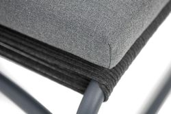 "Ането" пуф плетеный из роупа, каркас алюминий темно-серый (RAL7024) муар, роуп темно-серый круглый