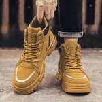 CARTELO Thermal British Style Desert Boots Abrasion Resistant Slip Resistant 11cm Fleece Lined Combat Boots Men"s