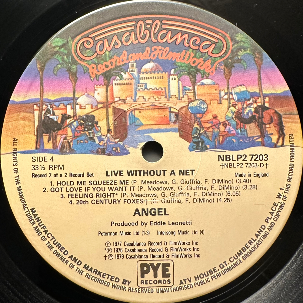 Angel - Live Without A Net 2LP (Англия 1980г.)