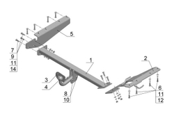 Фаркоп AvtoS HN 04 Honda CR-V 2007-2012(паспорт и сертификат в комплекте)(без электрики)