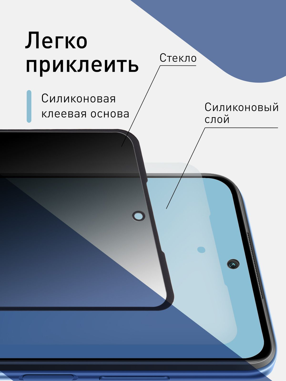 Набор стекол антишпион ROSCO для Xiaomi Redmi Note 10 Pro оптом (арт. XM-RN10P-FSP-GLASS-SPY-SET2)
