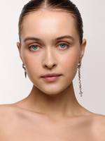 Серьги "Thorn Cross crystal" Silver