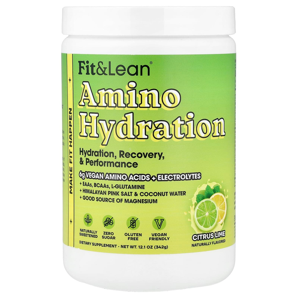 Fit & Lean, Amino Hydration, аминокислота с цитрусовыми и лаймом, 342 г (12,1 унции)