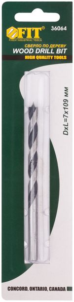 36064 Сверло по дереву, CrV Профи 7 мм