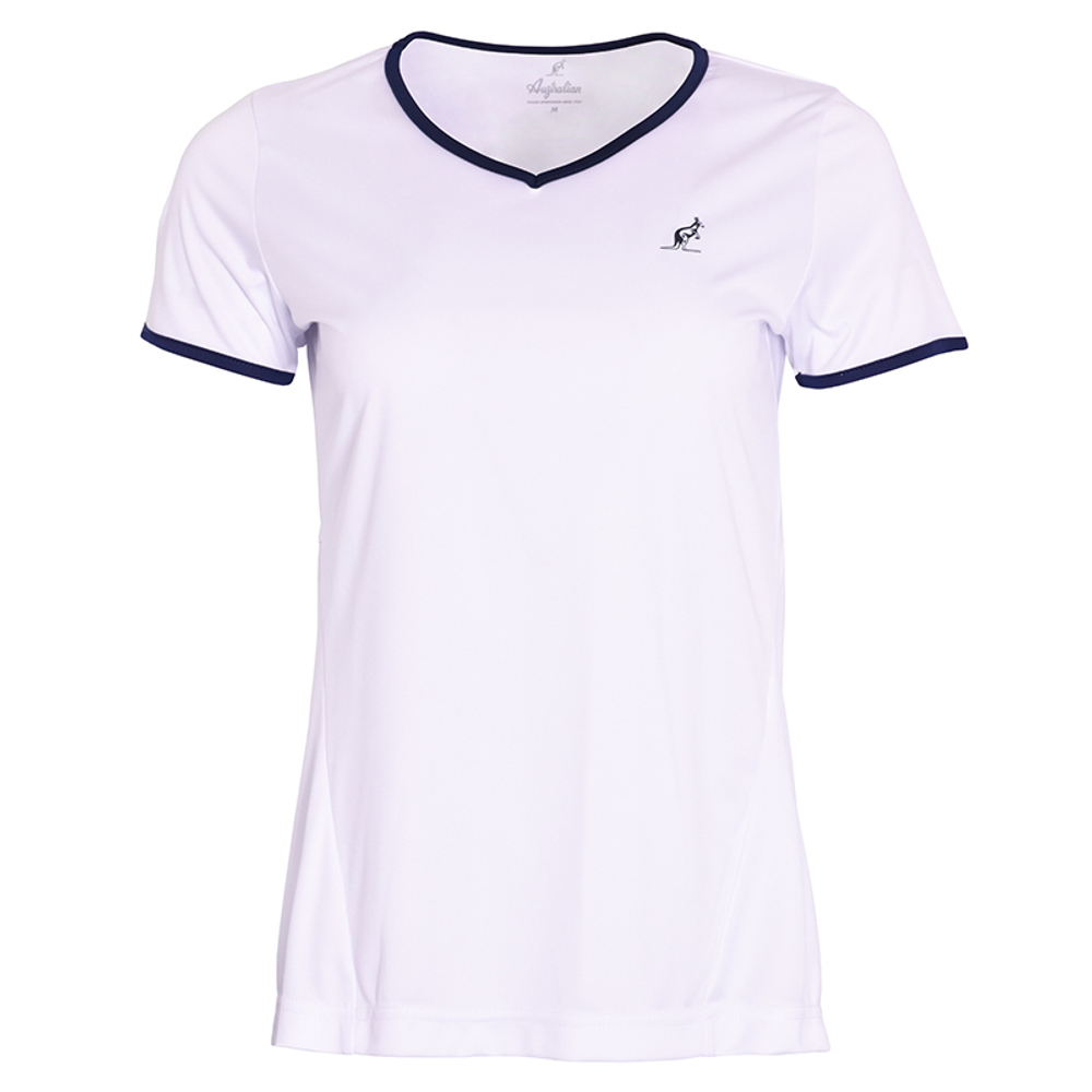Женская теннисная футболка Australian T-Shirt Ace With Back Split - bianco