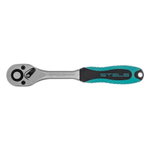 Ключ-трещотка 1/4", CrV, 72 зуба, с быстрым сбросом, матовый хром Stels