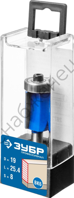 ЗУБР 19x25.4мм, хвостовик 8мм, фреза кромочная с нижним подшипником