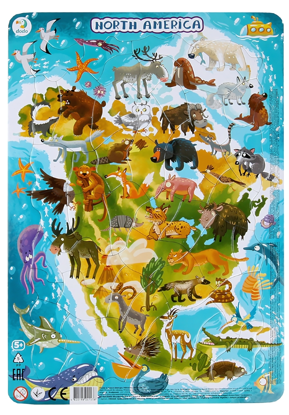 Пазл в рамке 53эл. "Северная Америка" (Dodo)