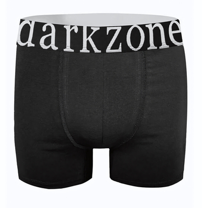 Черные хлопковые трусы-боксеры с надписью на резинке крупными буквами (Размер: S) (Цвет: черный)
