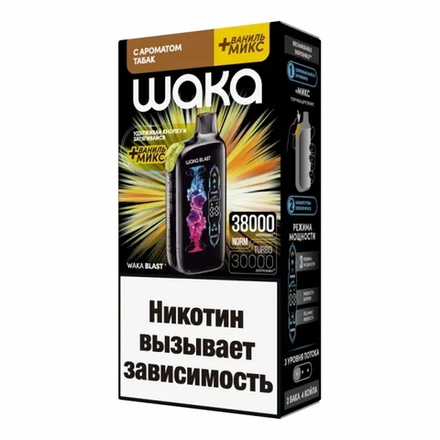 Waka Blast Табак + ваниль микс 38000 затяжек 20мг Hard (2% Hard)