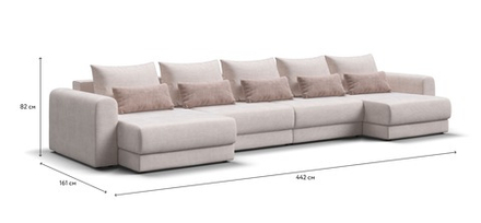 Модульный п-образный диван Ричмонд Модуль Вельвет Корд бежевый