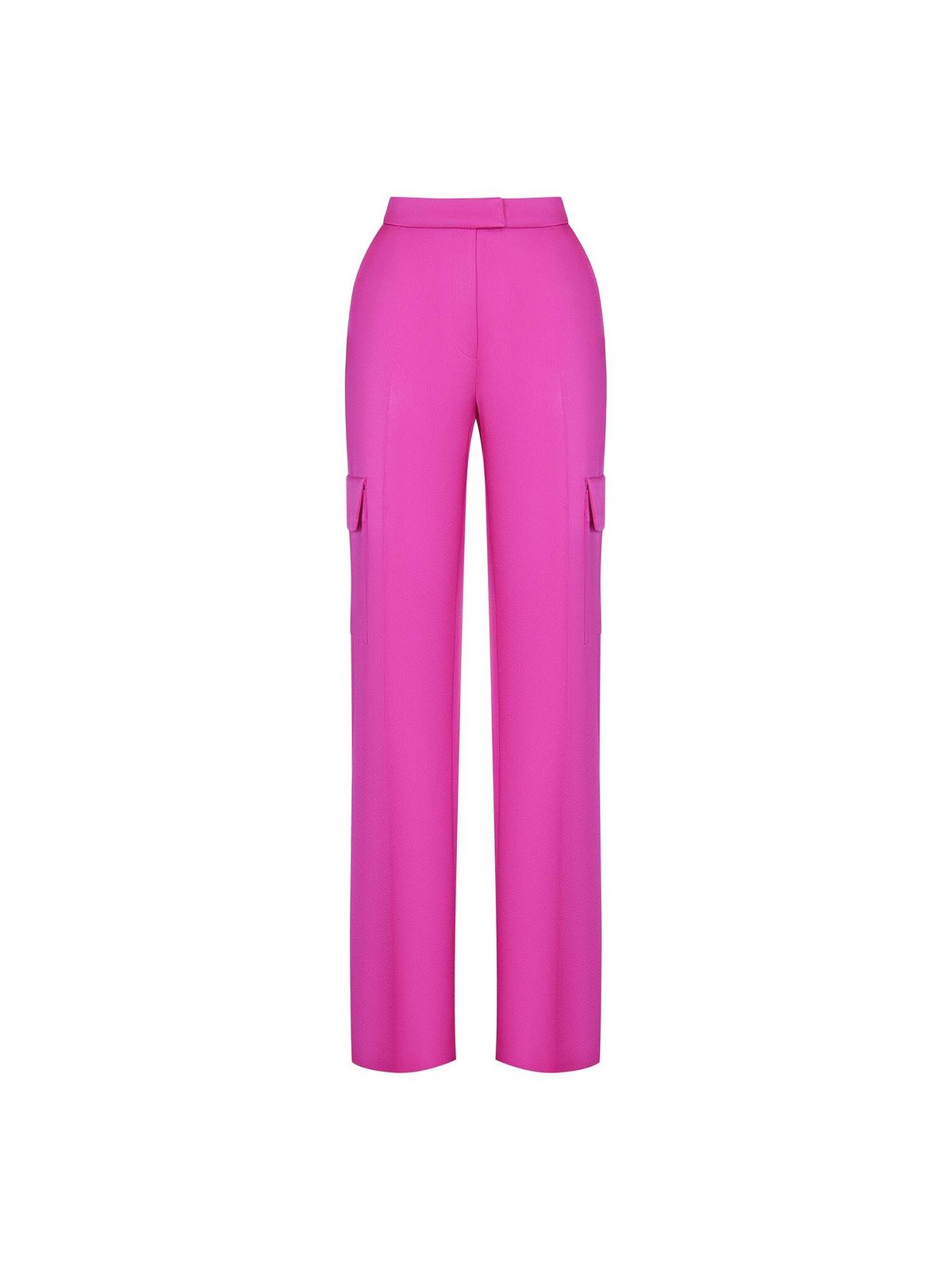 Брюки прямого кроя из сатина с накладными карманами