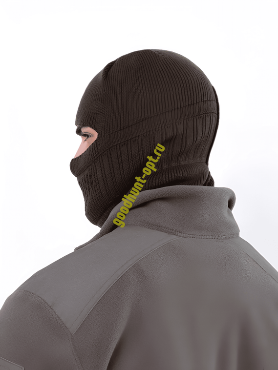 Тактическая вязаная балаклава шапка зимняя Олива