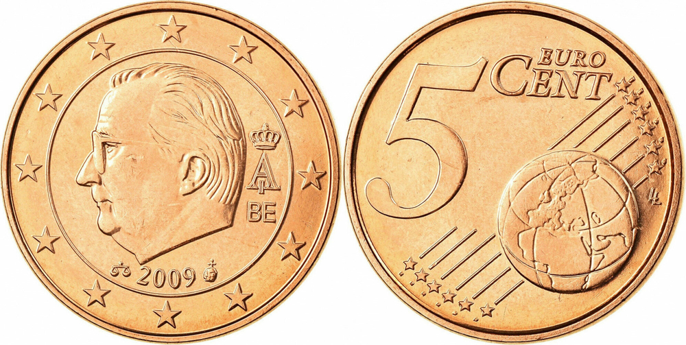 Бельгия 5 евроцентов, 2009-2013 aUNC