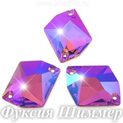 Пришивной ромб Dongzhou с 2 отверстиями, Фуксия Шиммер (ромб 11х14/16х20 мм) DZ