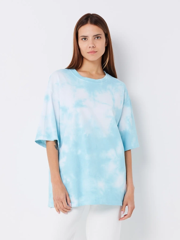 Крашеная футболка тай-дай оверсайз (тиффани) 230 г
