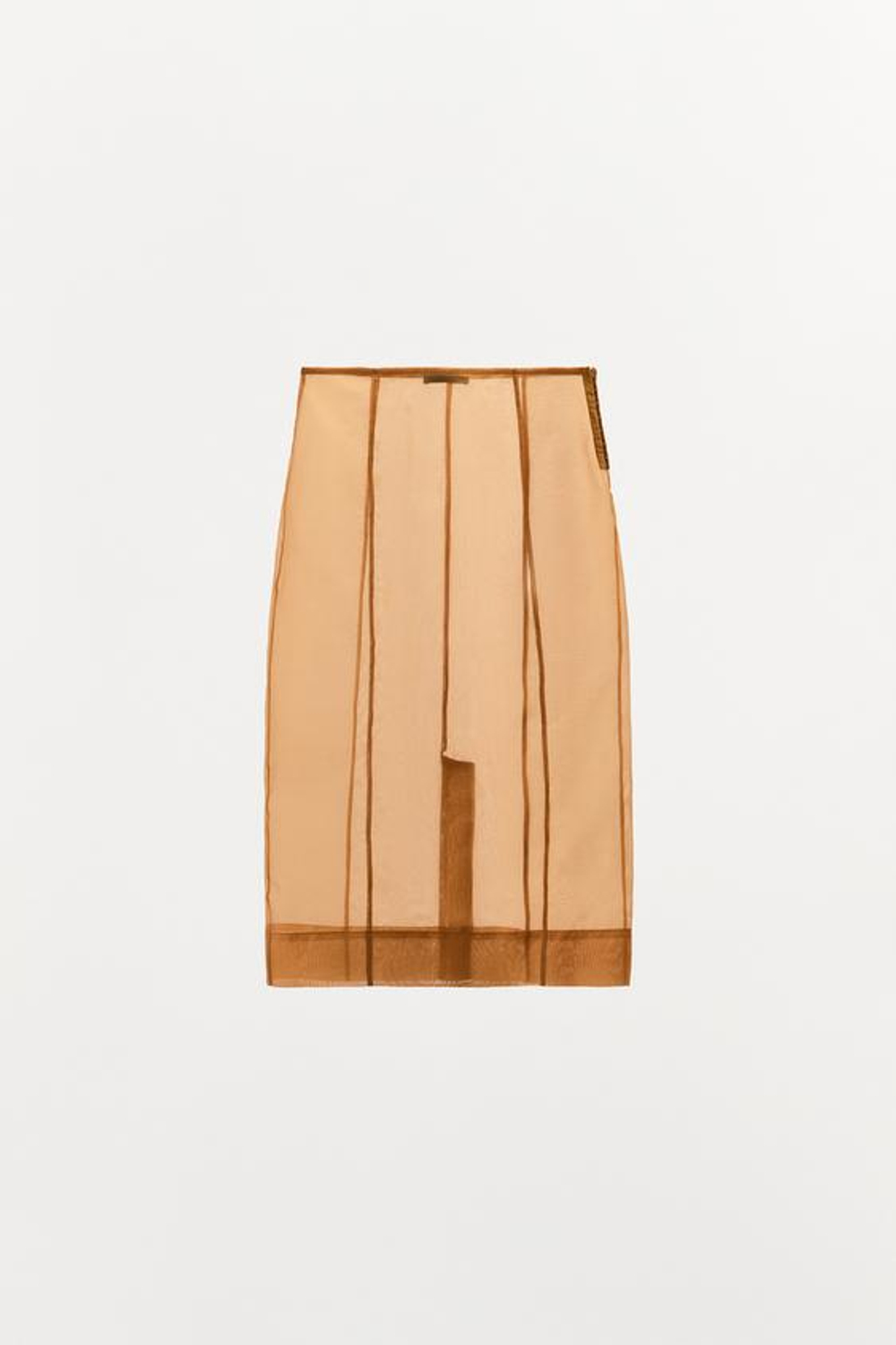 ZARA ЮБКА МИДИ ИЗ ОРГАНЗЫ, КАРАМЕЛЬНЫЙ