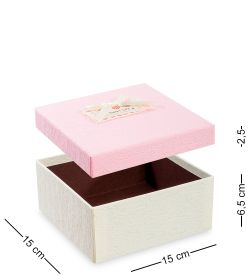 WF-30-B Набор коробок из 3шт «Прямоугольник» цв.крем./розов.