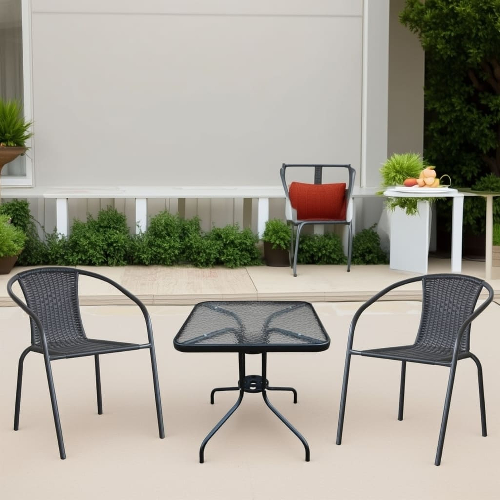 Комплект мебели Асоль LRC03/LRT03-60x60 Black (2+1)