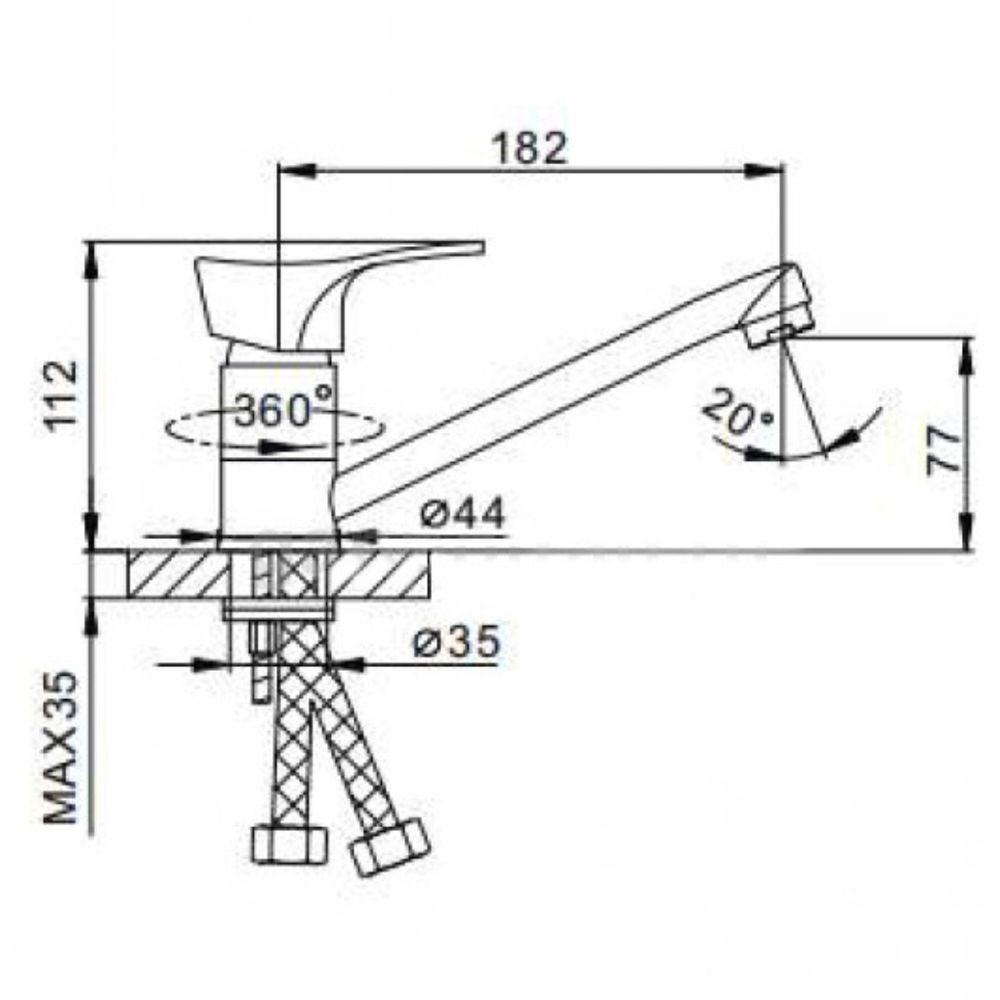 Смеситель для раковины, Frap, корот изл, с картриджем, хром, F4514-B