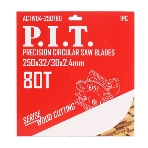(ХОС) Диск пильный по дереву P.I.T. 250x32/30x2,4 мм 80T (ACTW04-250T80)