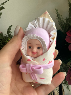 Елочная игрушка Пупсик в одеялке. Девочка