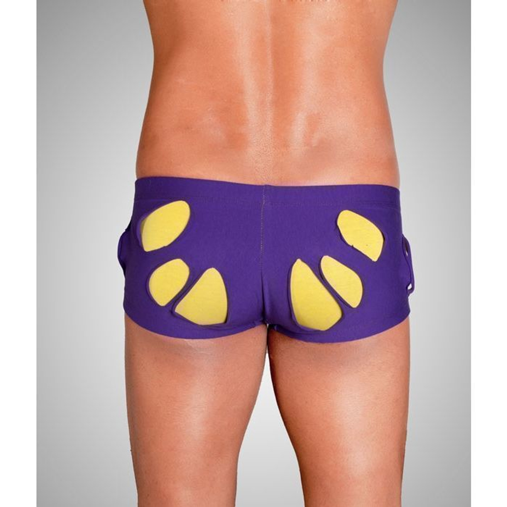 Мужские трусы хипсы фиолетовые с желтыми вставками Wild Milk Wonderland Hip Boxer Purple