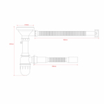 Сифон 3 1/2*40 с прямоуг. переливом, с гофрой 40*40 MIXLINE PRO для моек из нерж.ст. (БРОНЗА)
