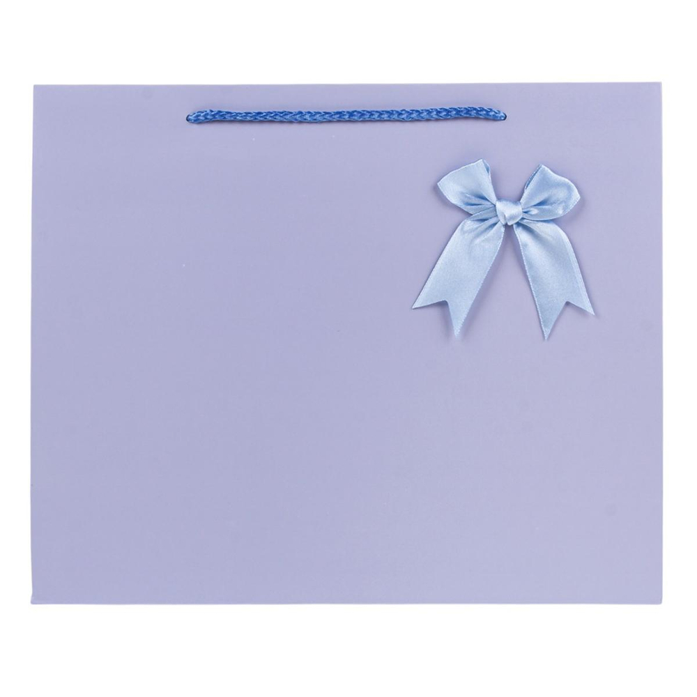 Пакет подарочный "Бант" 32*26*10,4см, с атласным бантом, 4 цвета микс