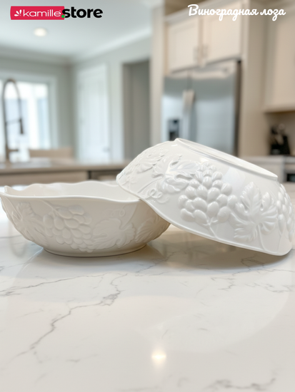 Салатник 19,5х6 см. набор 4 шт., фарфор, коллекция "Виноградная лоза"