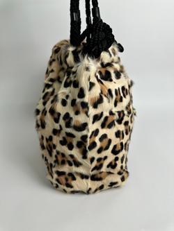 Сумка Miu Miu brown leopard fur tote bag black beige