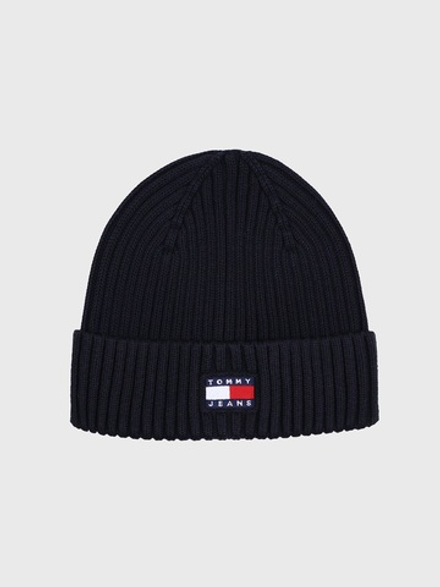 Шапка Tommy Jeans Badge Rib Knit Black