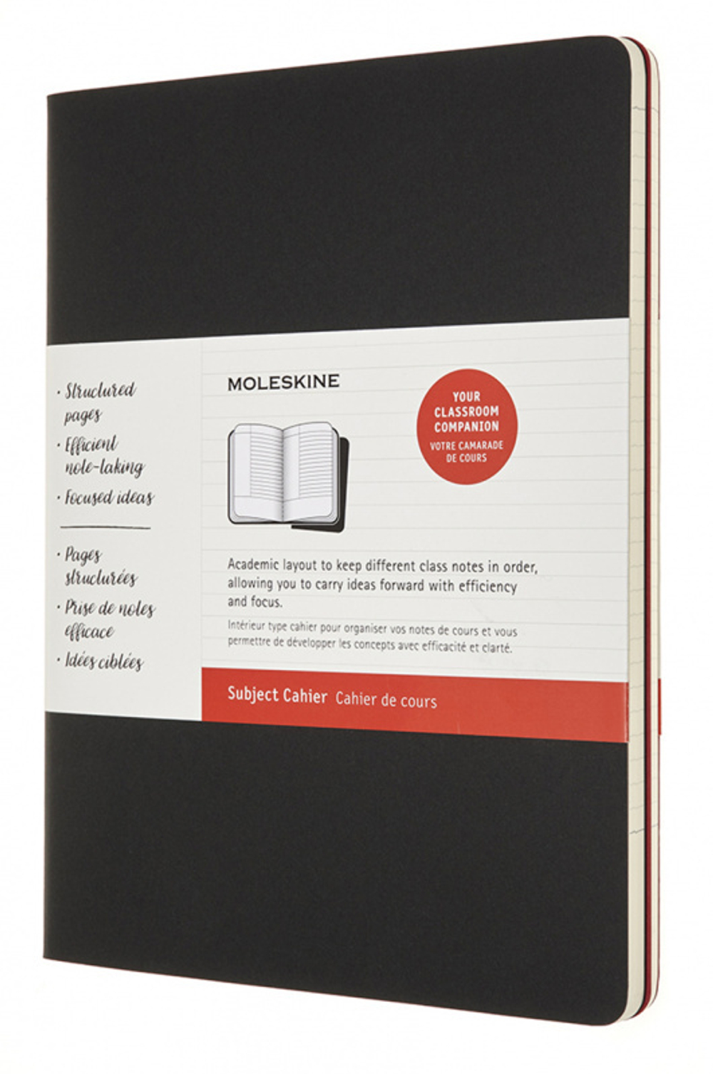 Блокнот Moleskine CAHIER SUBJECT (CH4STNB02) 19х25см обложка картон 192стр. в линейку, черный/красный