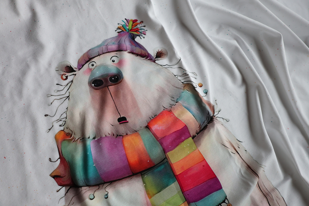 БЕЛЫЙ МИШКА - Футер 2х-нитка с лайкрой, компакт пенье (ДЖ66 Маша)