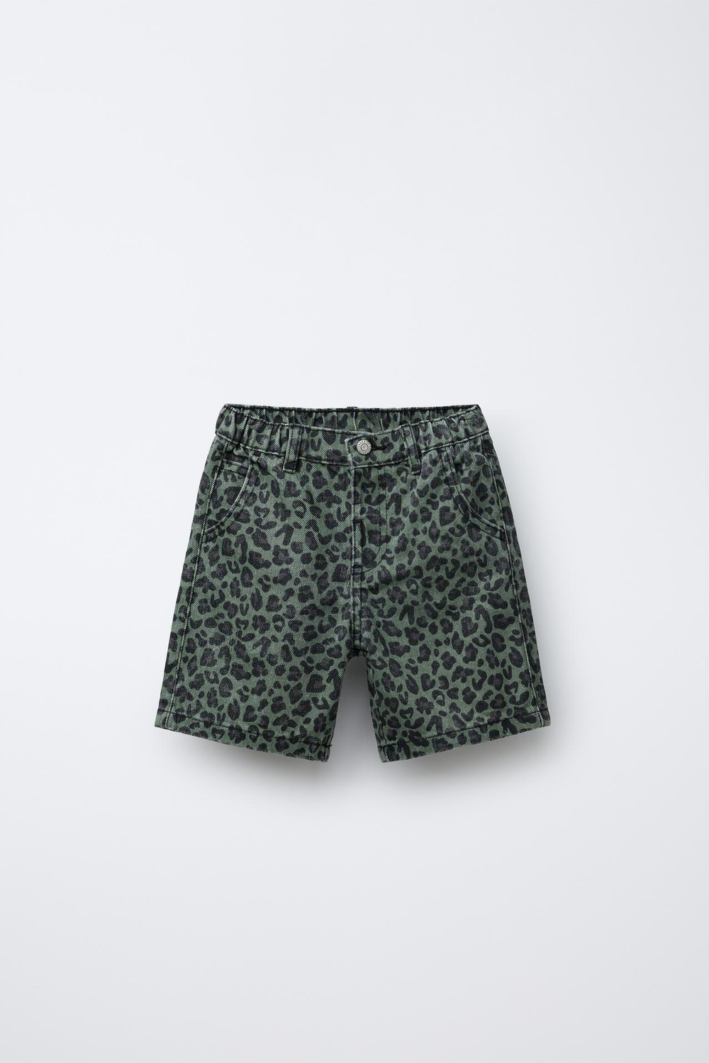 ZARA ШОРТЫ-БЕРМУДЫ С АНИМАЛИСТИЧЕСКИМ ПРИНТОМ, ЗЕЛЕНЫЙ