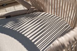 "Венето" обеденная группа на 6 персон со стульями "Милан", каркас белый, роуп бежевый