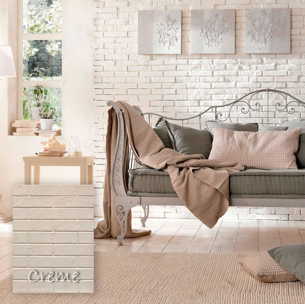 Декоративная штукатурка, Имитация кирпичной стены Loft Creme, Готовый комплект материалов на 5 квадратных метров, Все в одном