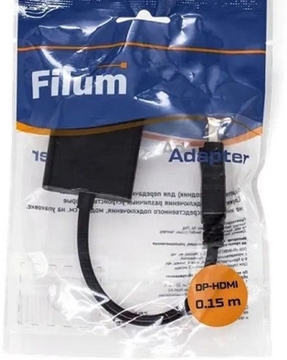 Переходник адаптер Filum DisplayPort-HDMI, 0.15м