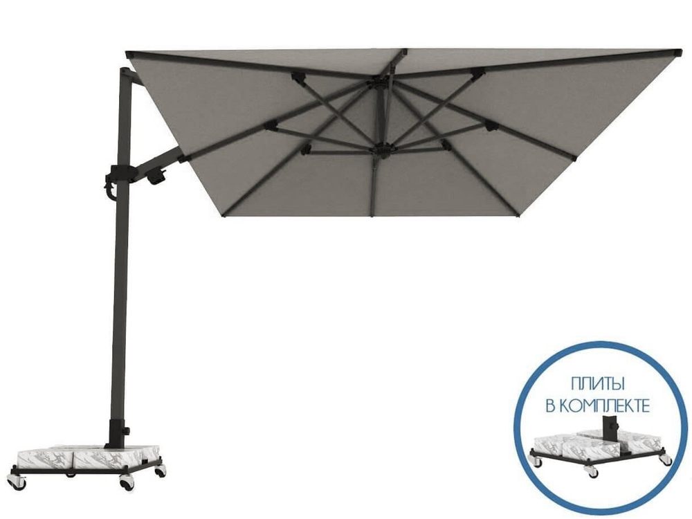 Зонт профессиональный Banana Plus, черный, светло-серый