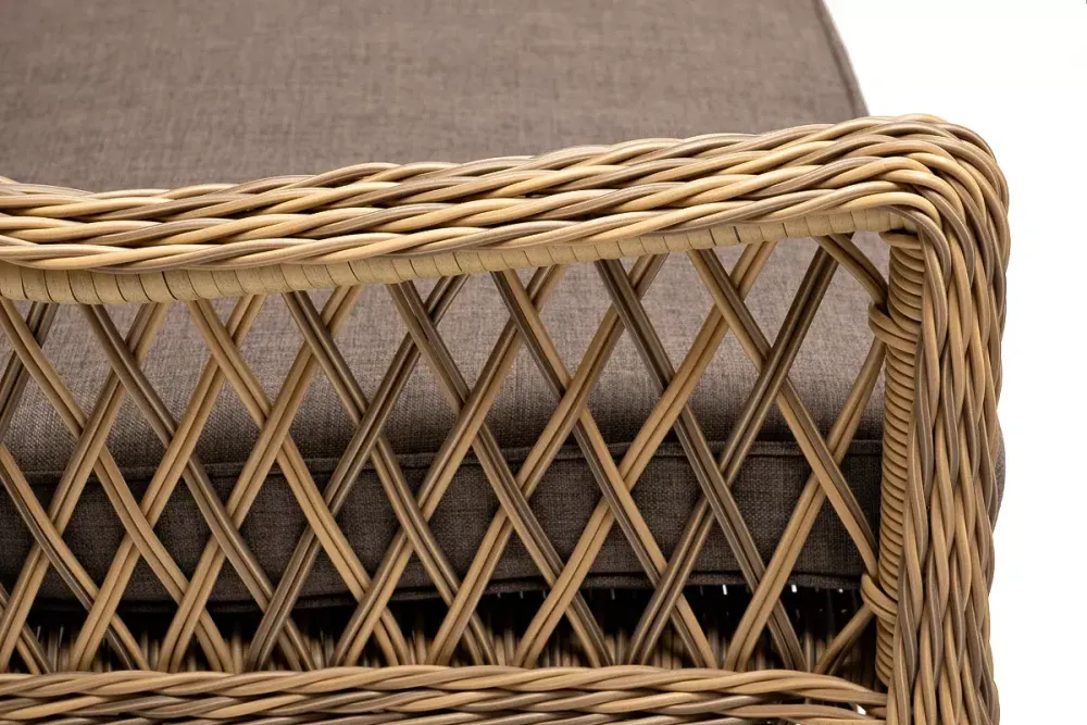 "Катания" обеденная группа плетеная на 6 персон, цвет соломенный