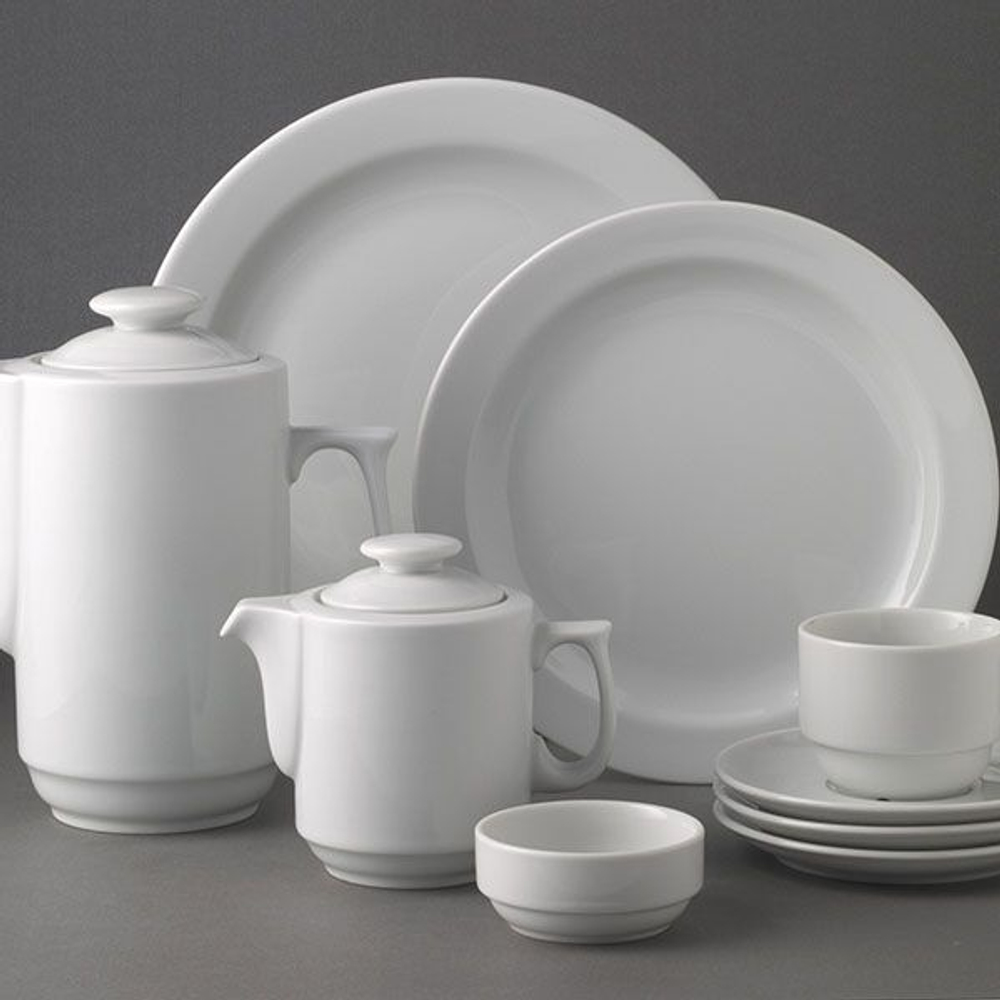 Белая тарелка «Прага» (диаметр 17 см) (Цвет: белый)