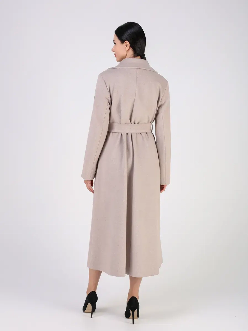 Пальто демисезонное длинное с поясом